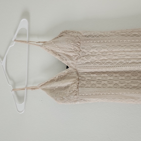 Heartsoul Full Length Champagne Lace Maxi Dress Size S - Picture 2 of 5